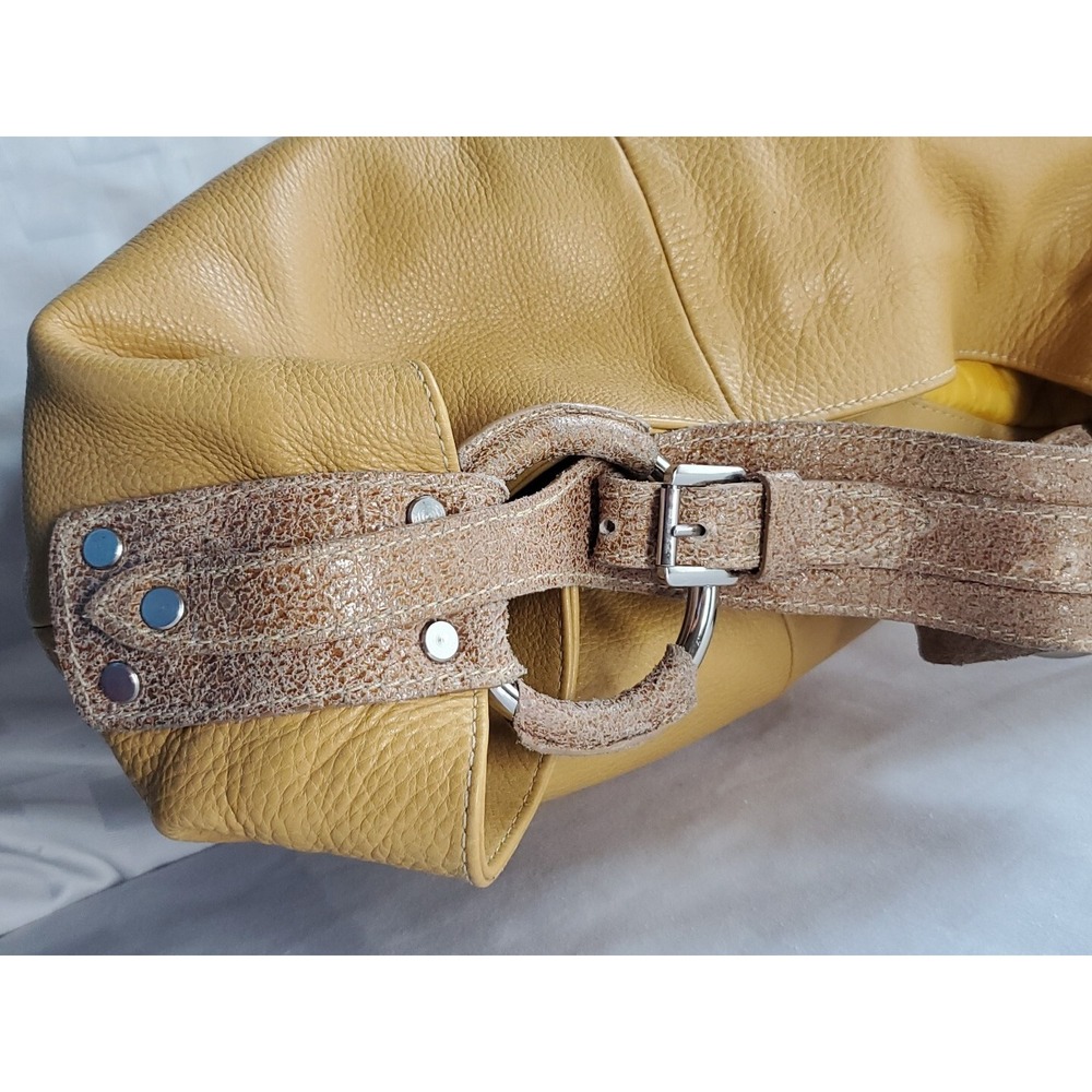 Raquel Rocha Bolsas e Large Shoulder Bag Leather Mustard Tote Made In Brazil‎ - Picture 7 of 12